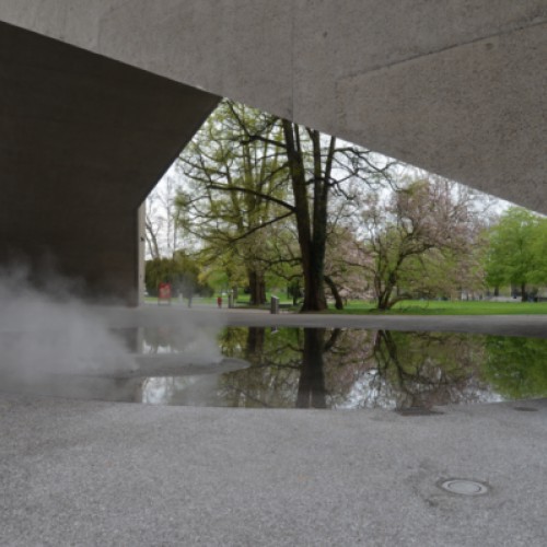 Nebelinsel mit Taster (vorne im Bild) zur Aktivierung des Nebels